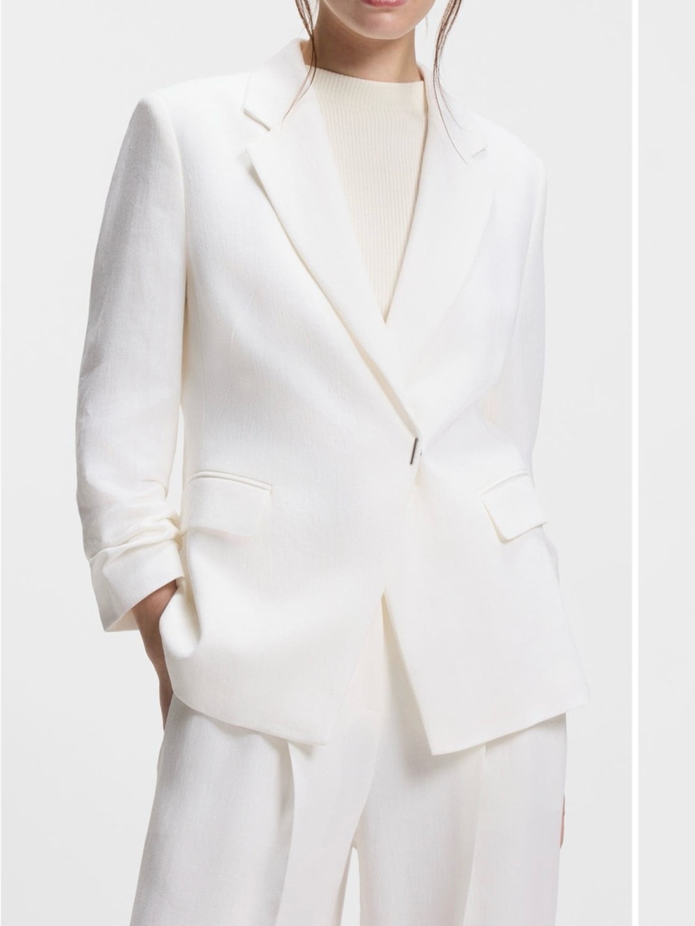 NWT Boss Jia Linen Blend double breasted  Jacket Size 6
